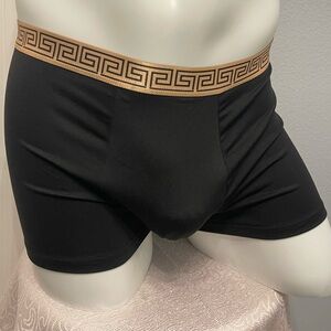 Black Boxer Briefs with Gold Waistband